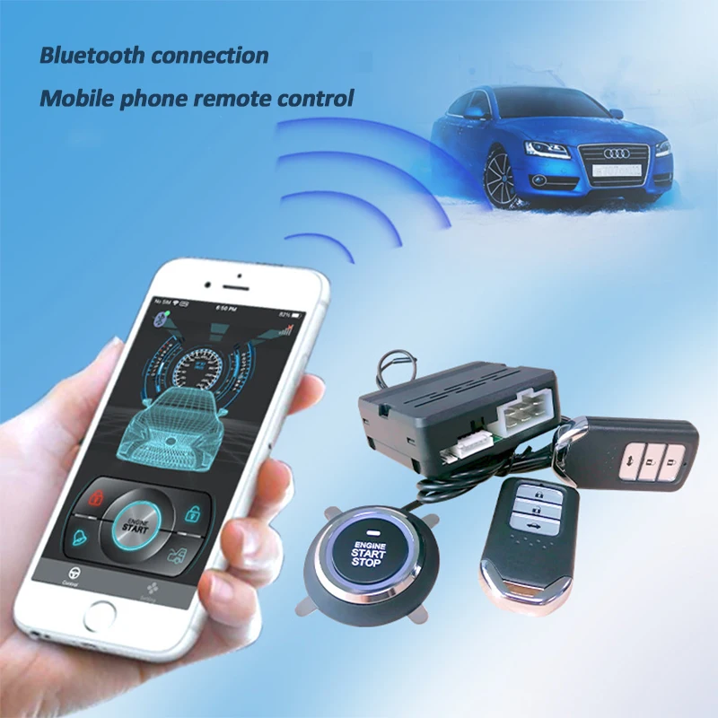 Mobilephone Remote Control Car Engine Start One Button Start Stop Autostart Keyless Entry System PKE Automatic Central Locking