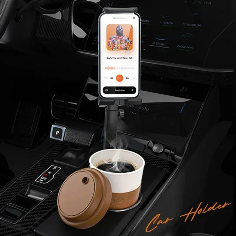 

360 Rotation Car Cup Tablet Holder Expander with Cell Phone Mount Cup Holder Expander Smartphone Mount Auto Interior Accessories