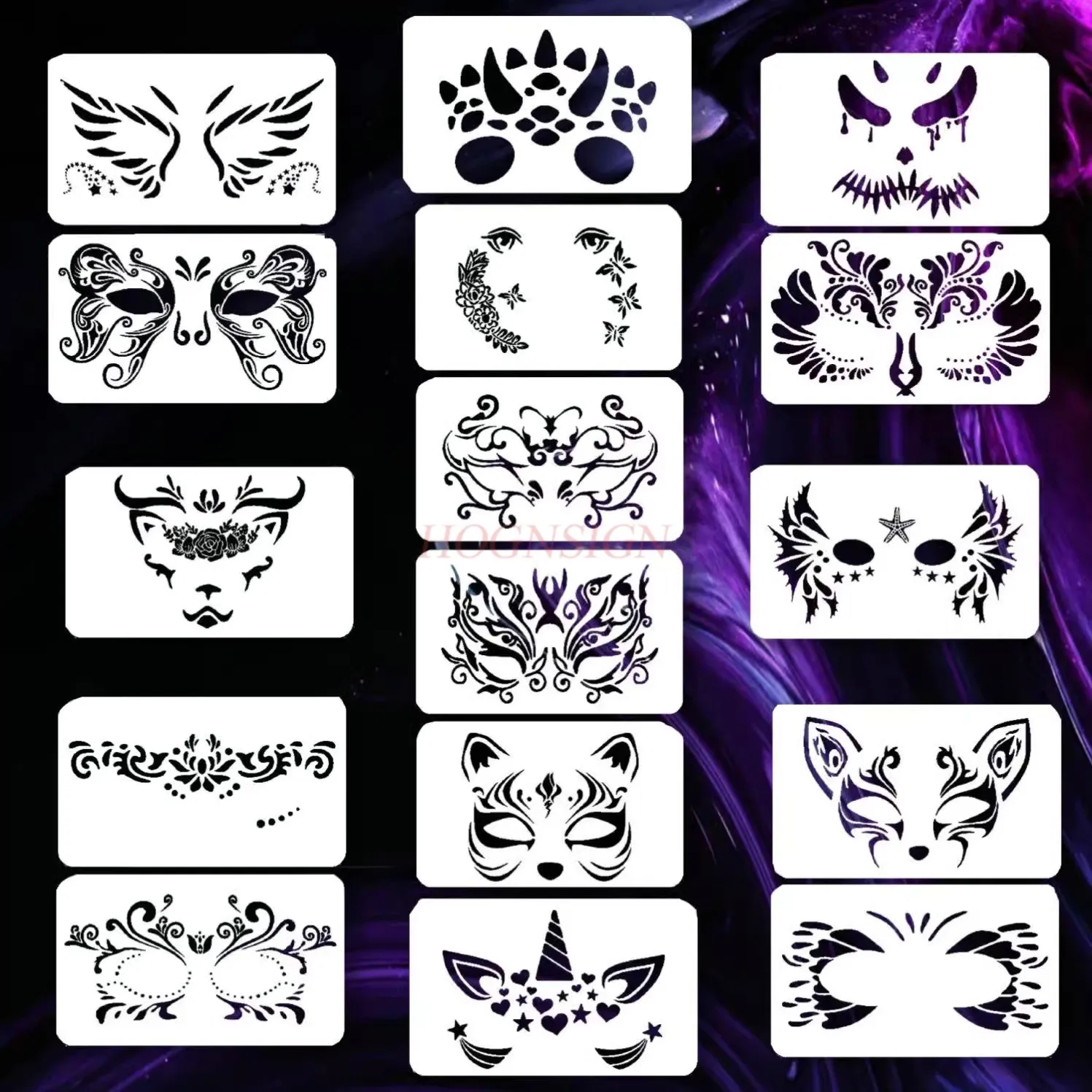 1set Facial painting hollow out painting template, children's hand drawn pattern copying graffiti auxiliary tool