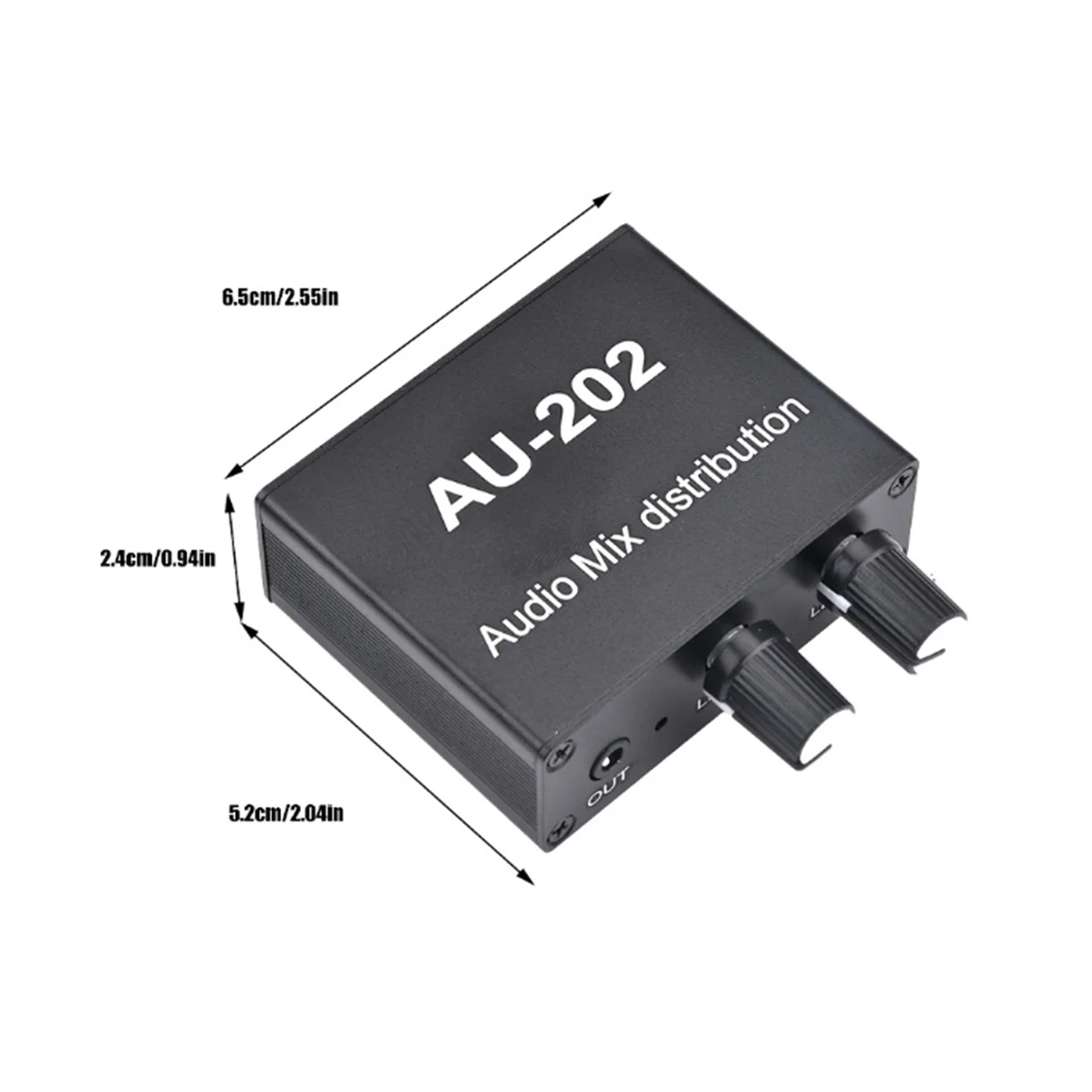 AU-202 2 Input 2 Output Stereo Mixer Audio Distributor