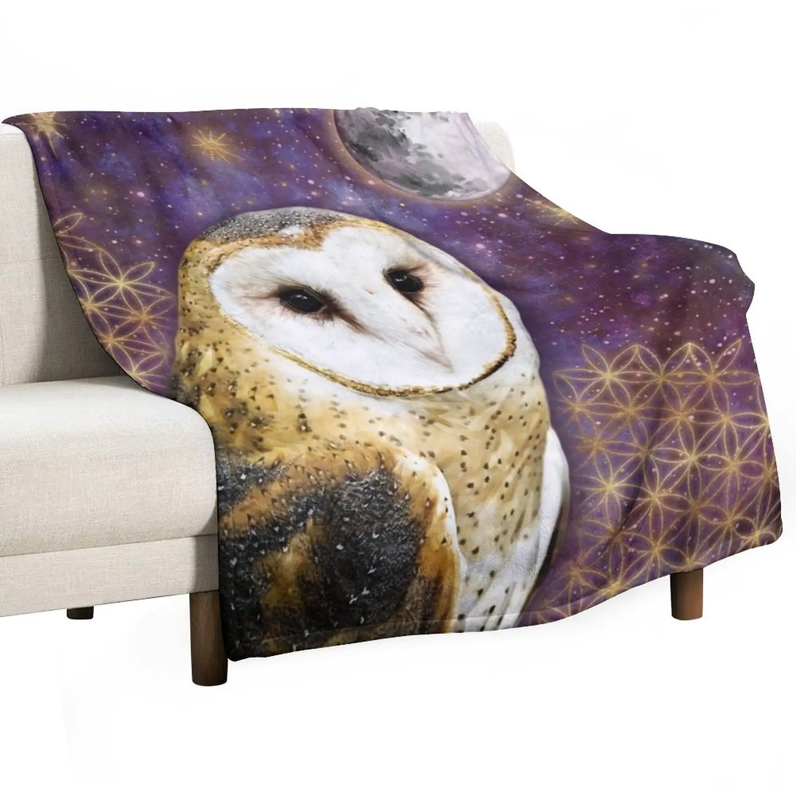 Magical owl sacred geometry Throw Blanket Thermals For Travel Heavy manga Blankets