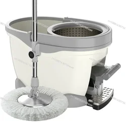 Spin Mop Bucket Portable Magic Double Drive Stainless Steel Hand Pressure Rotating with Head Household Floor Cleaning Set WF6273