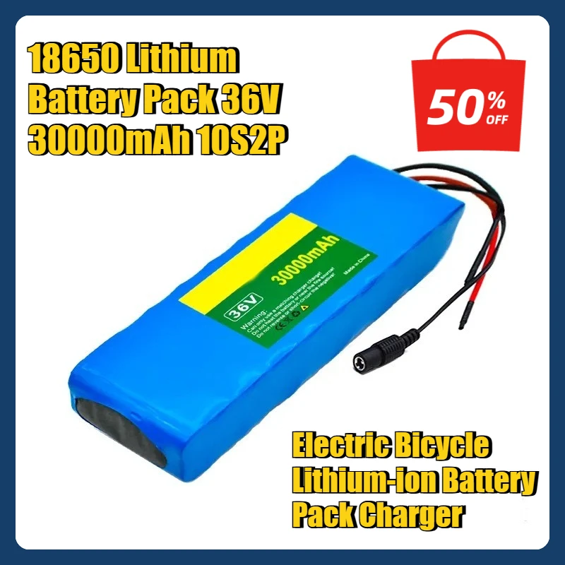 

18650 Lithium Battery Pack 36V 30000mAh 10S2P Electric Bicycle Lithium-ion Battery Pack Charger