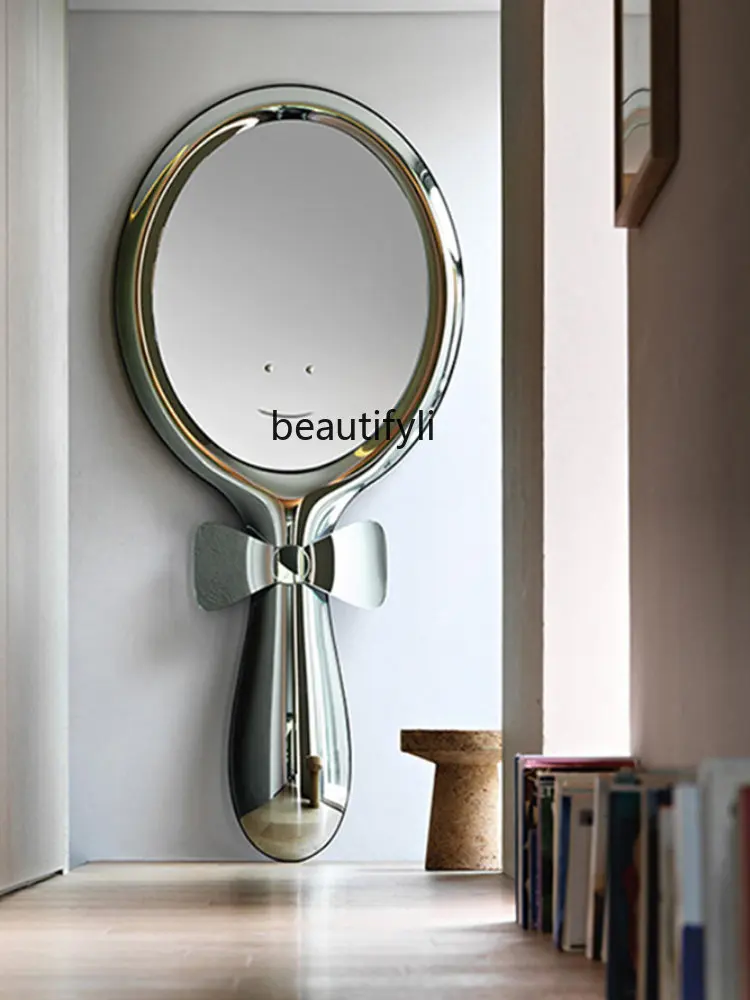 yj Stainless Steel Mirror Wall Decoration Floor Mirror Art Device Cosmetic Mirror Dressing Mirror