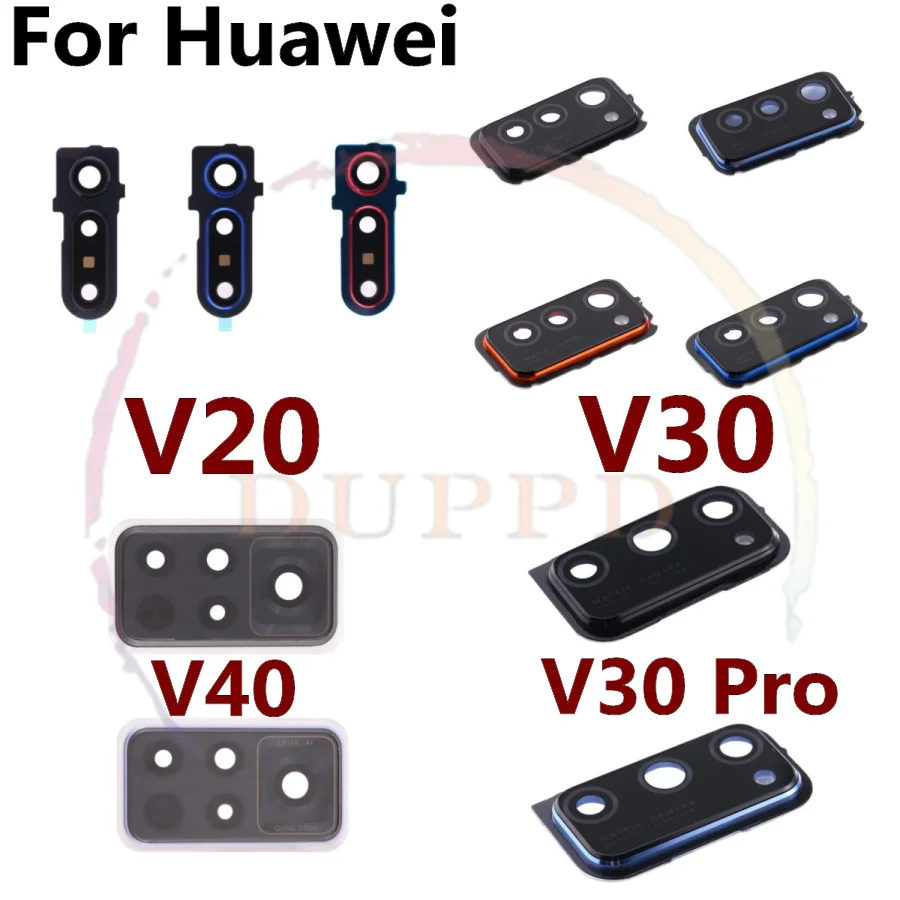 Original For Huawei Honor View V20 V30 V40 Pro Back Rear Camera Lens Frame Cover Housing Case Glass With Adhensive Repair +Tools