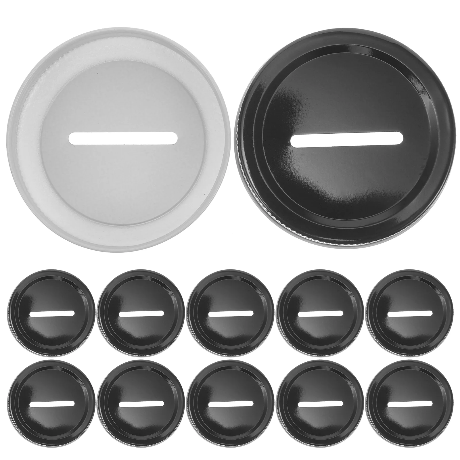 12 Pcs Tinplate Piggy Bank Mason Cup Lids Canning for Home Practical Jar Sealing Coin Slot