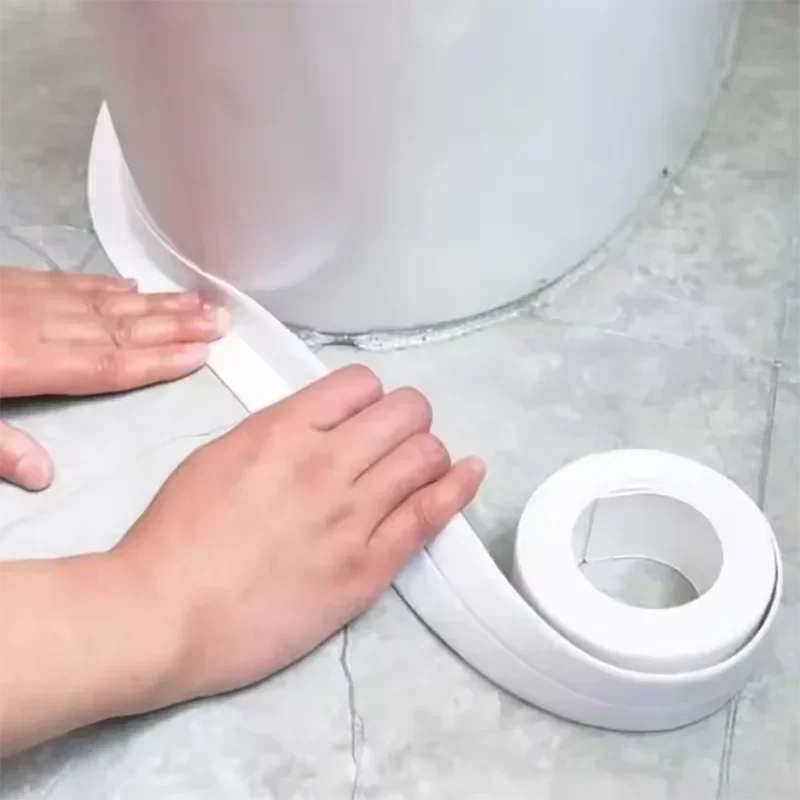 1 rolo de fita anti-molde e à prova d'água para cozinha, lacuna à prova de umidade para pia de cozinha e banheiro, adesivo de vaso sanitário com costura bonita