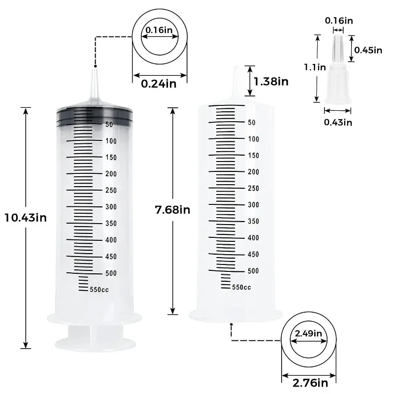 Large Capacity Enema Syringe Large Syringe  Reusable Pump Measuring with scale Pet Animals Feeding  Big Syringe