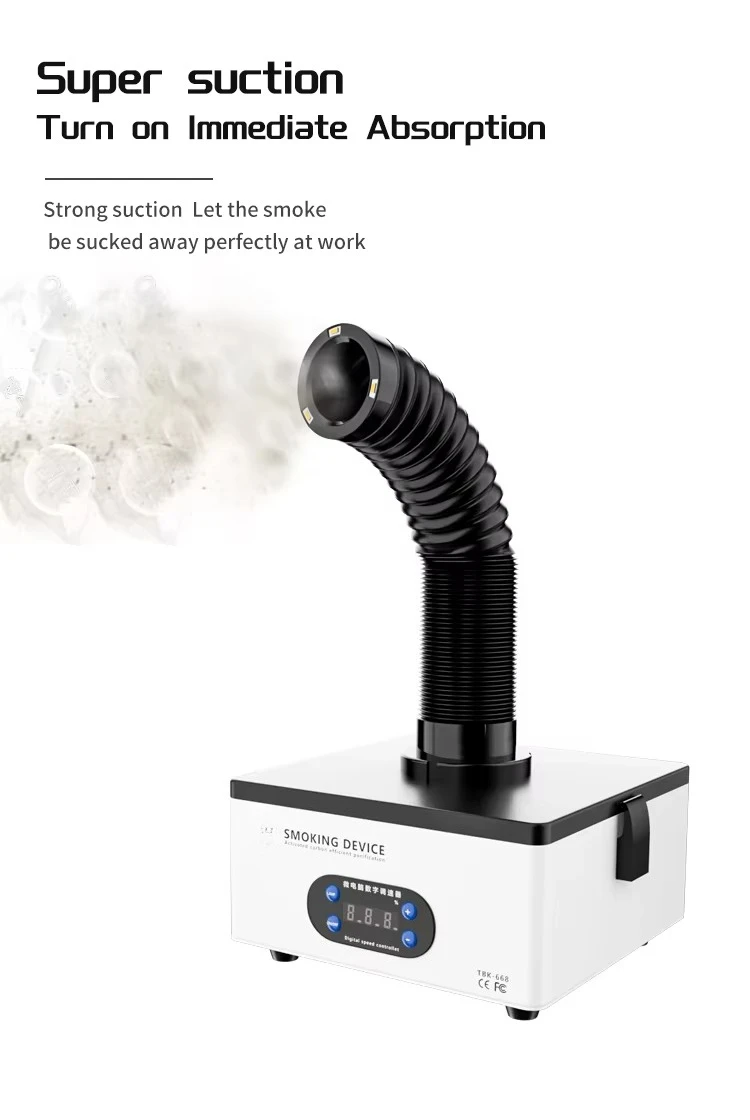 TB*K668 Noiseless Fume Extractor & Smoke Purifier – Welding Smoke Suction System for Phone Repair Workstations
