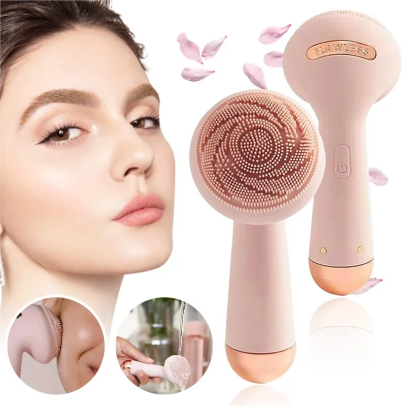 Electric Silicone Facial Brush USB Face Brush Cleansing Waterproof Sonic Vibration Cleanser Deep Pore Cleansing Skin Massager