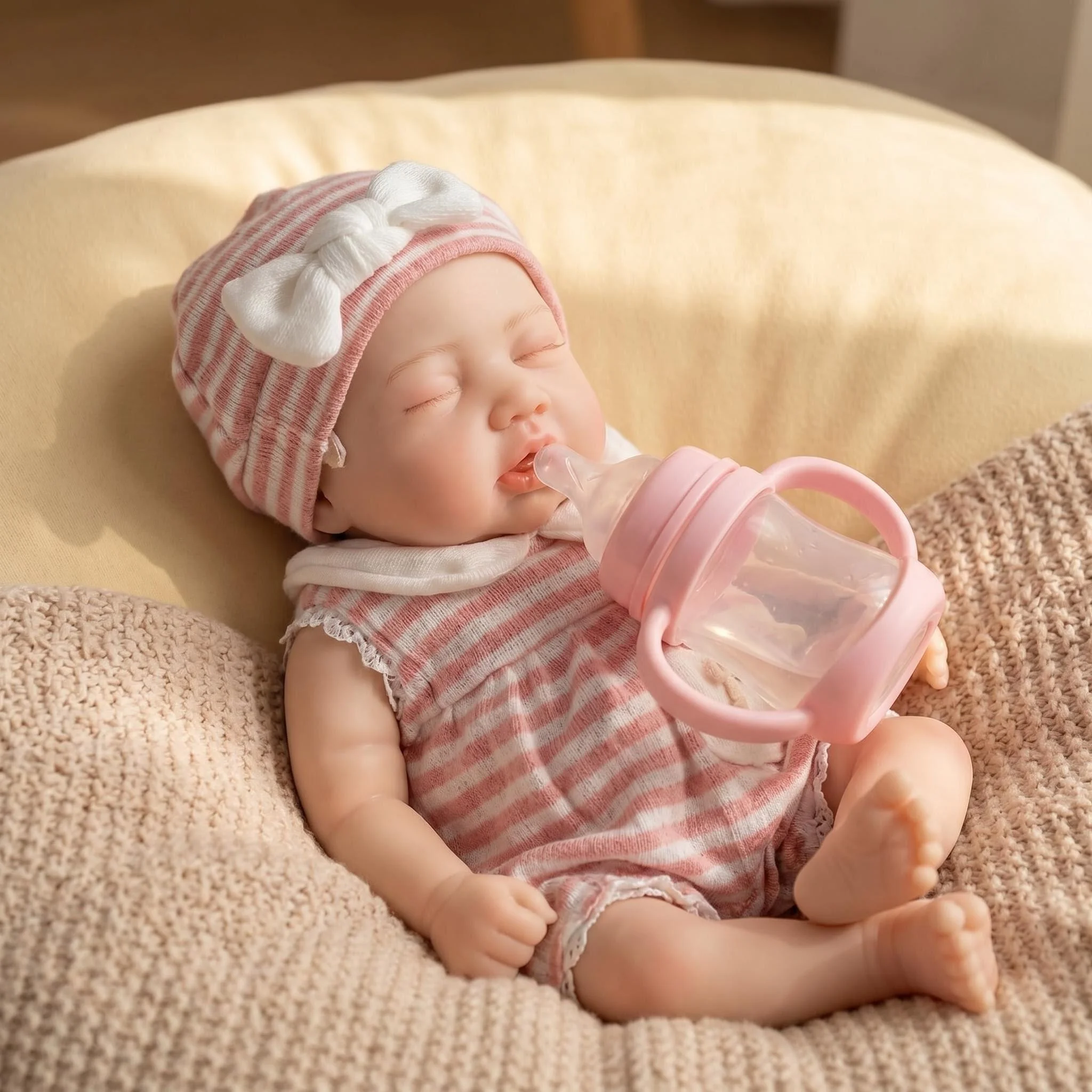 

NPK 12inch Mini Squish Doll Full Solid Silicone Flexible Elastic Super Soft Cute Small Size Lifelike Reborn Bebe Toy