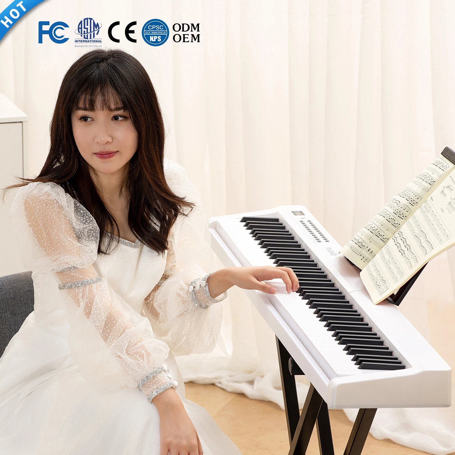 

Professional Portable Digital Music Instrument 88 Key Teclado Weighted Electric Piano
