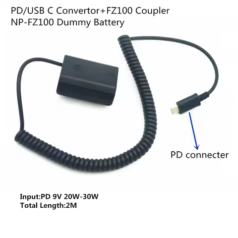USB C PD Type C NP FZ100 Dummy Battery AC-FZ100 DC Coupler For Sony ILME-FX30 A6600 A7C A7M3 A7RM3 A7RM4 A7SM3 A9R A9S A9M2 Cam