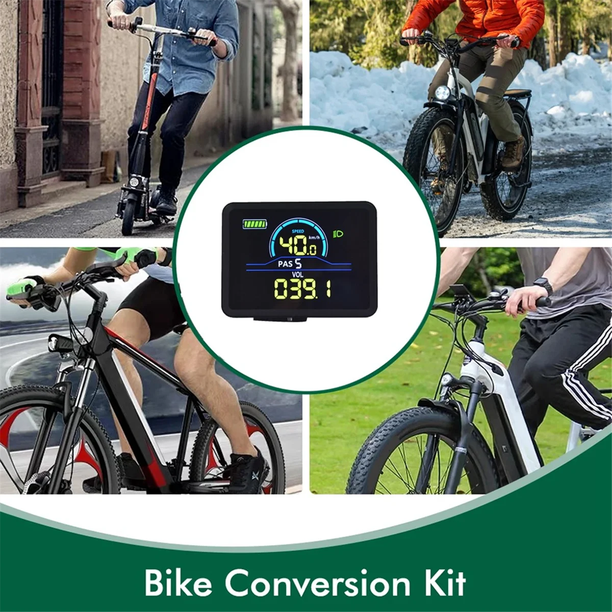 P5C Electric Bike LCD Display Meter 24V-60V+36V/48V 350W Sine Wave Controller UART Ebike Color LCD Display SM 5PIN