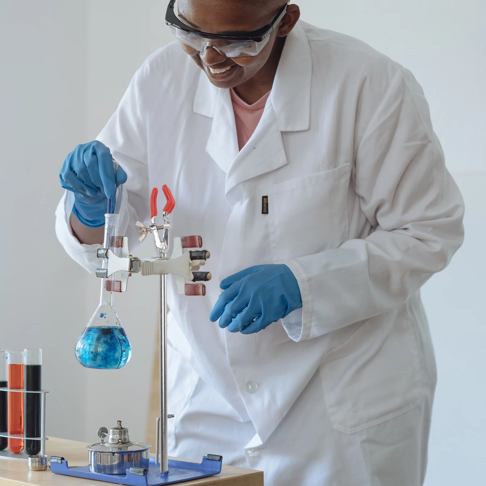 

1 set Three-jaw Beaker Clamp Lab Flask Clips Zinc Alloy Beaker Holder Test Tube Stand Science Experiment