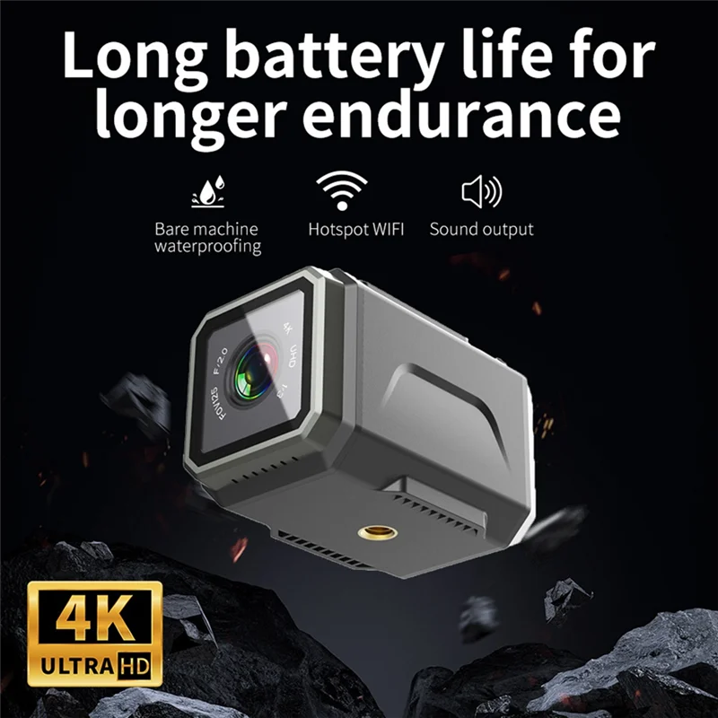 

HFES 4K Ultra HD Wi-Fi камера мини уличная спортивная камера мотоциклетная камера для езды на велосипеде носимый видеорегистратор