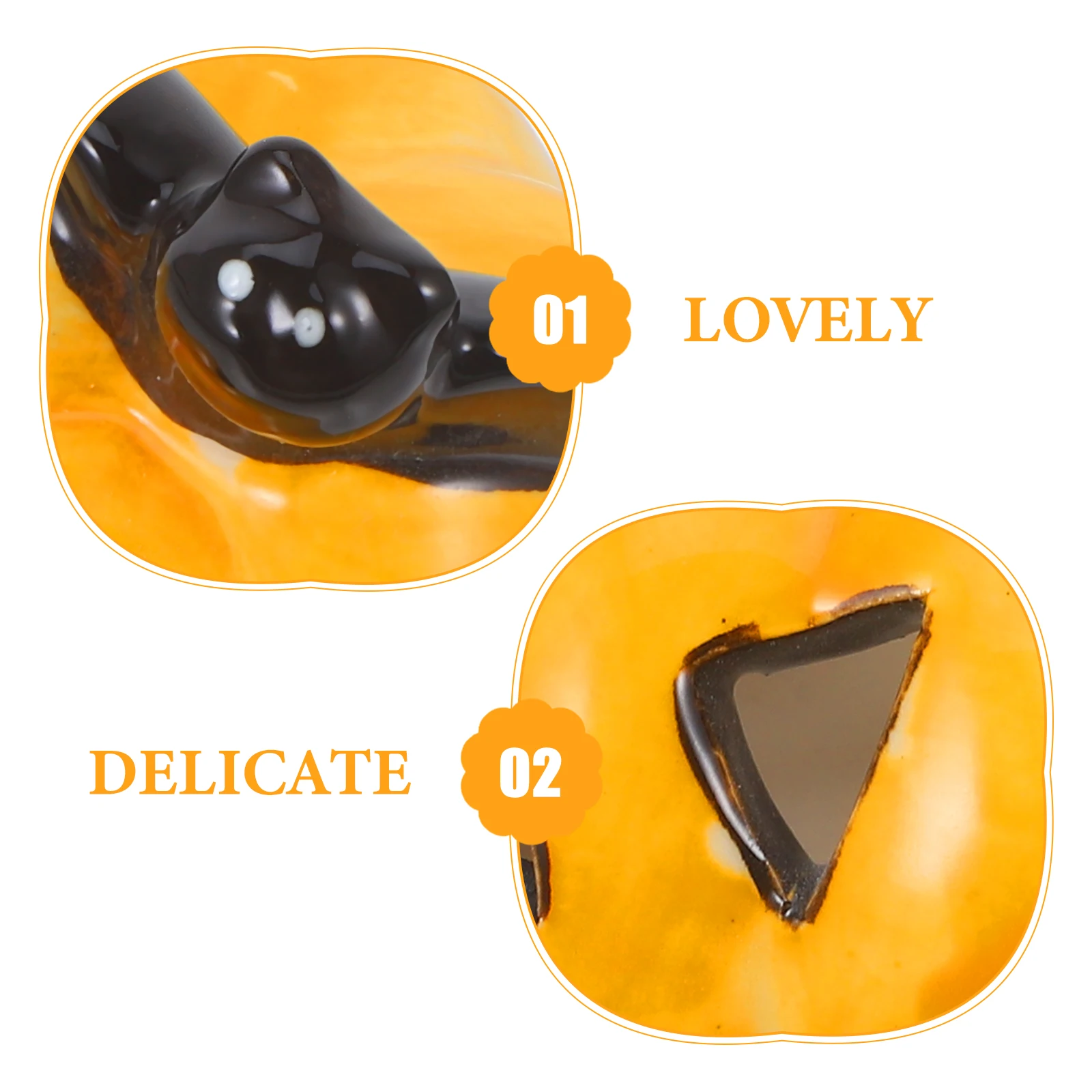 

Multifunctional Pumpkin Shape Ceramic Ashtray Decorative Desktop Cigarette Ash Tray Wear-Resistant Home Office Party Decoration