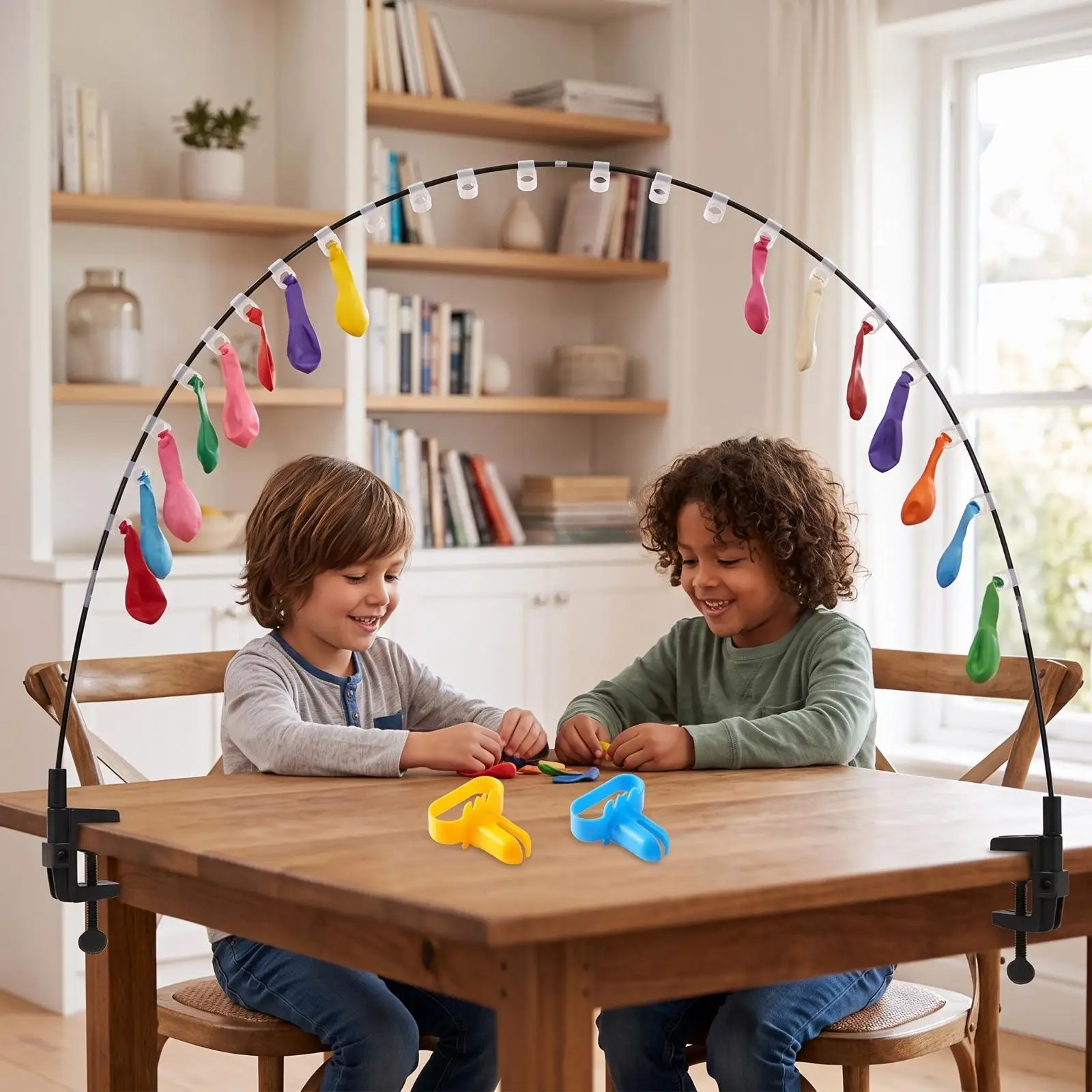 Easy Assemble Tabletop Balloon Arch Holder with Fiberglass Poles for Party Table Focal Point