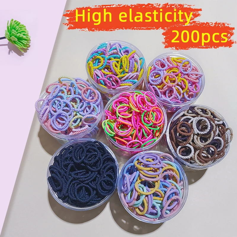 [200 PCS] Baby Girl Rubber Bands High Elastic Thread Toddler Seamless Scrunchies Hair Rope Sweet Cute Ponytail Ties Holder