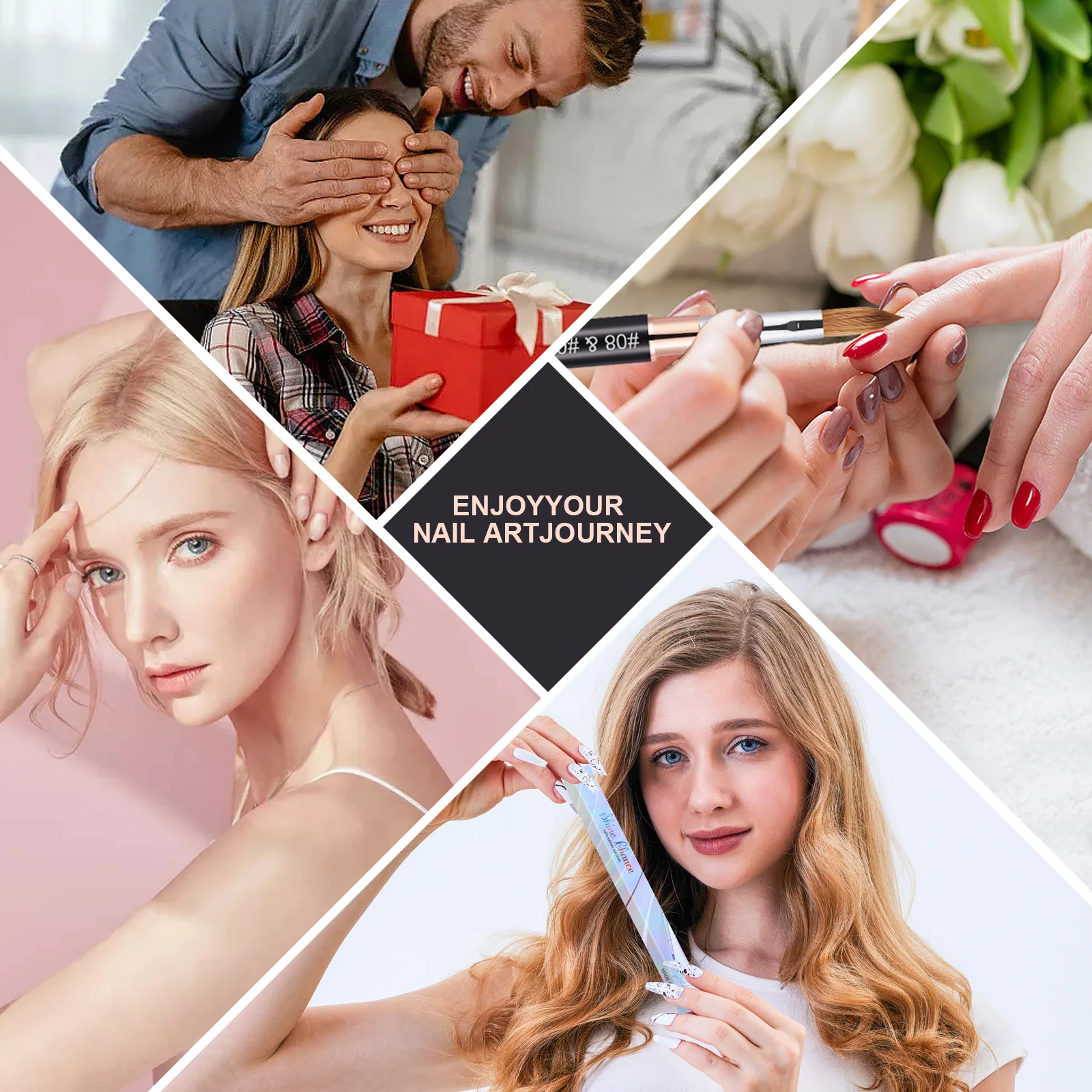 Shine Chance Acrylic Nail Brush, 100% Real Kolinsky Art Nail Brush for Acrylic Powder Application, Handmade Women Manicure Nail