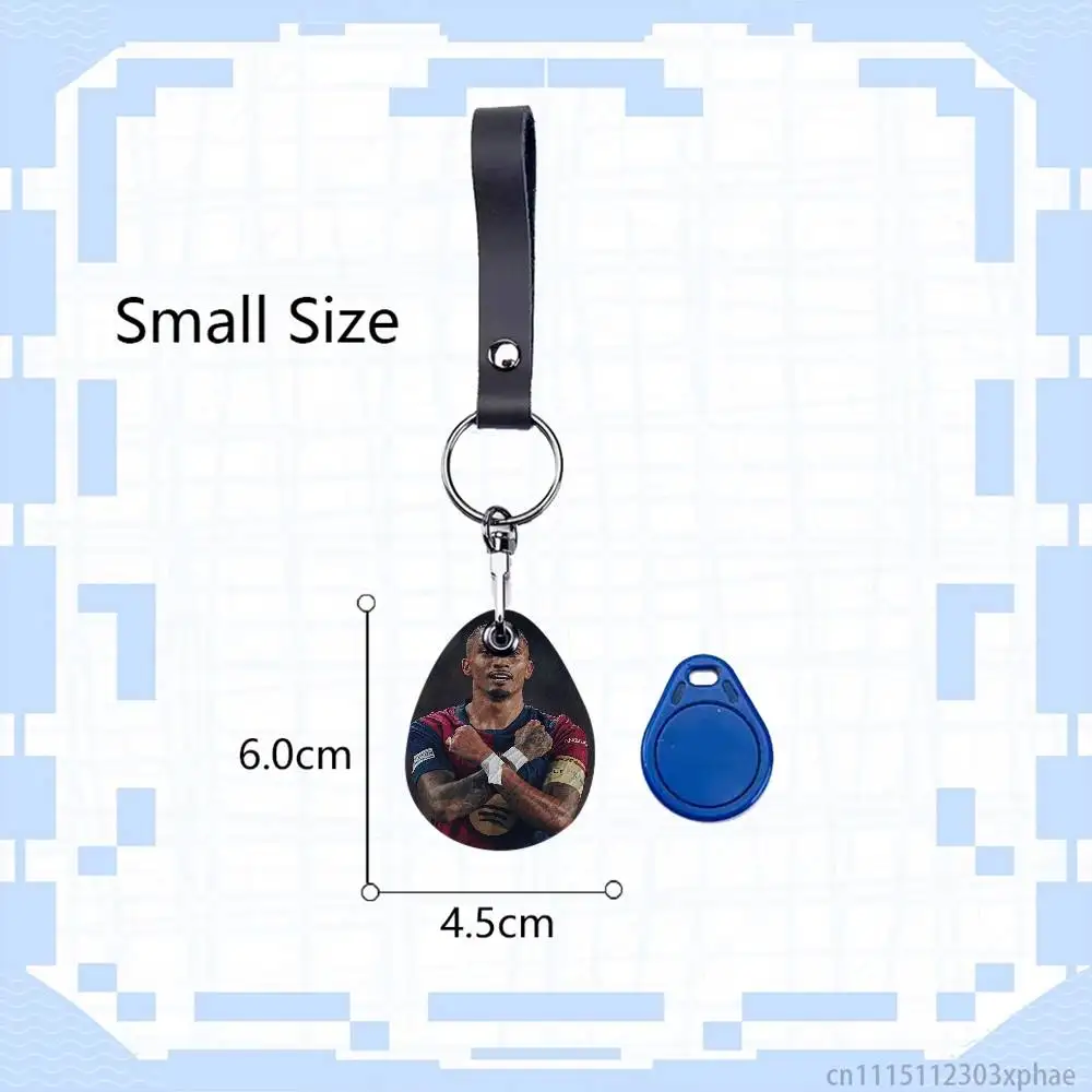 R-Raphinha R11 Captain Rectangle ID Card Case Keychain Access Card Bag Key Tag Ring Leather Card Holder Key Ring