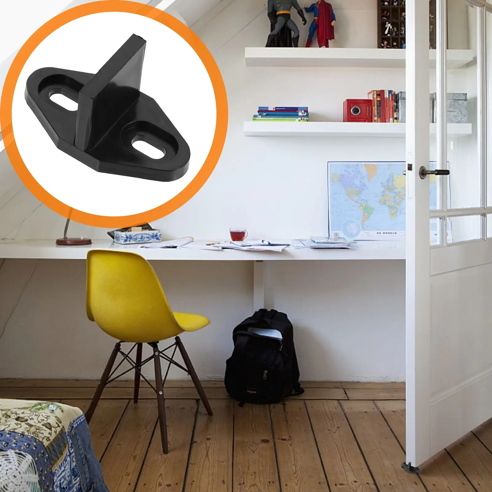 

2 Sets Sliding Door Guide Heavy Duty Quiet Durable Closet Roller Hardware Floor Guides Door Stopper POM Material Slim Design