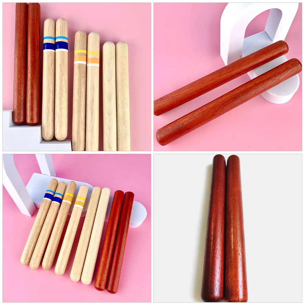 

1 Pair Wooden Rhythm Sticks Percussion Instrument Sticks Music Learning Clear Sound Durable Craftsmanship Rounded Edges Safe Use