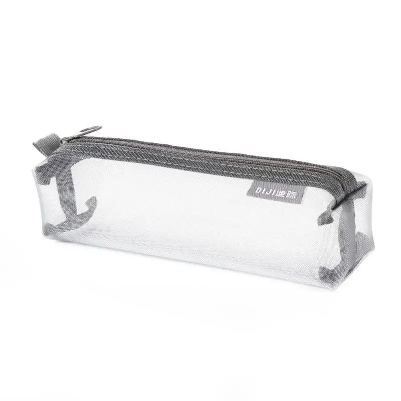 حقيبة أقلام رصاص شبكية واسعة للطلاب ، صندوق قرطاسية مثلث ، حقيبة مريحة ، أزياء متعددة الاستخدامات