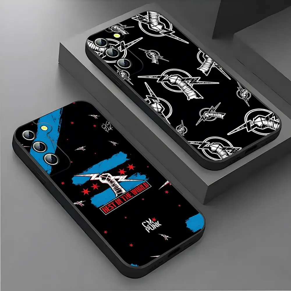 C-Cm P-Punk Logo Phone Case For S23 Samsung S25 S26 S24 Ultra S22 S20 Fe S21 Plus A16 A54 A34 A24 A53 A13 A14 Cover