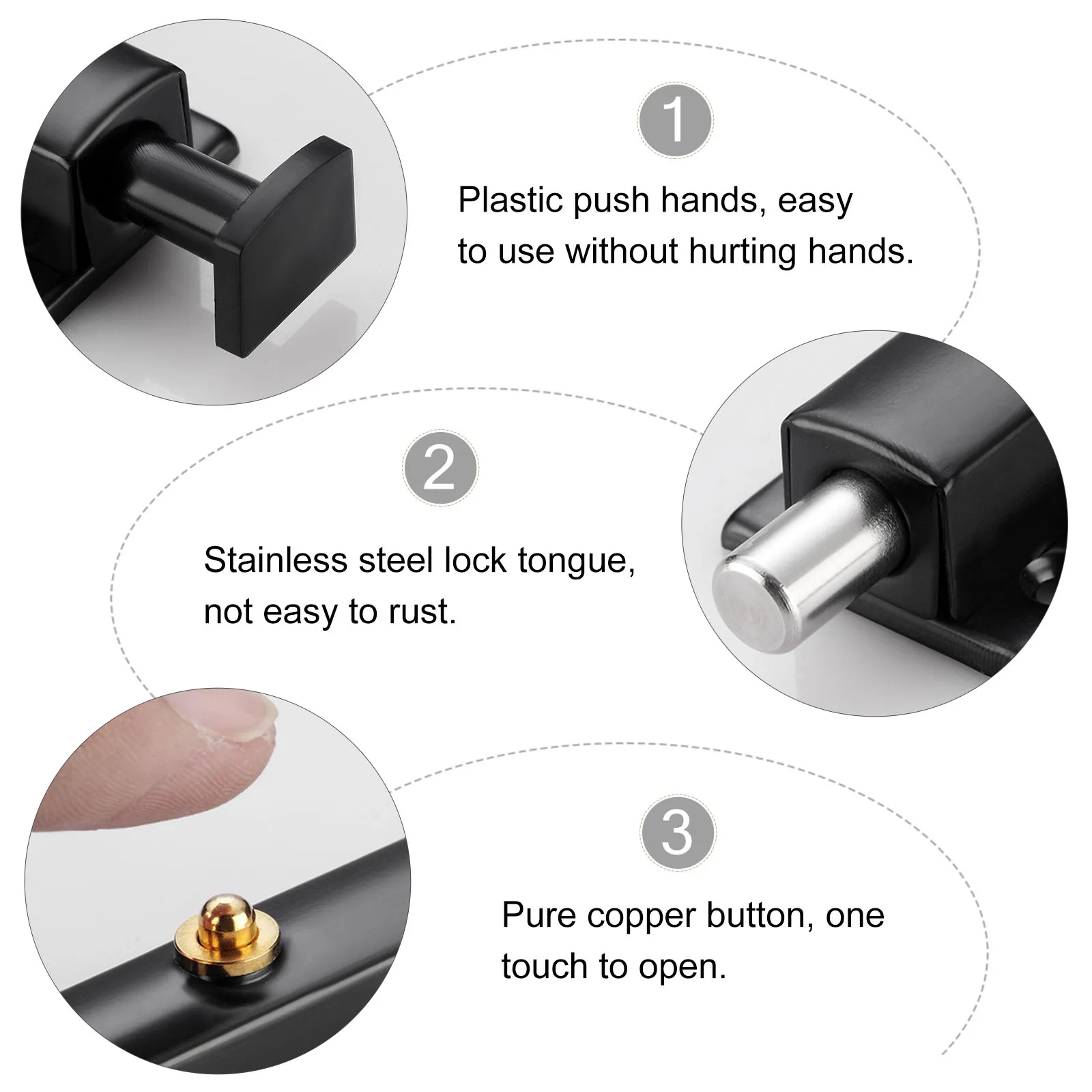 

2Pcs Spring Pin Latch Lock Door Slide Barrel Bolt Heavy Duty Rust Resistant Gate Latch Suitable for Doors Cabinets Windows