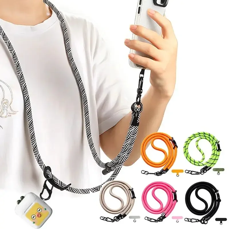10 mm Mobile Lanyard verstellbare Universal-Handyhülle für iPhone 16 15 14 13 12 11 Pro Max Plus 16Pro Crossbody Neck Strap Cover