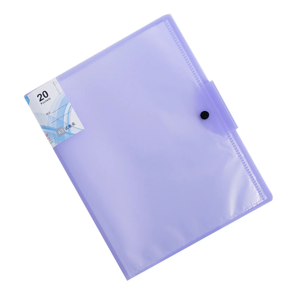 

A3 Transparent Report Binder with 20 Pages File Organizer for Examination Papers Clip Folder Paper Cover Document Display Holder