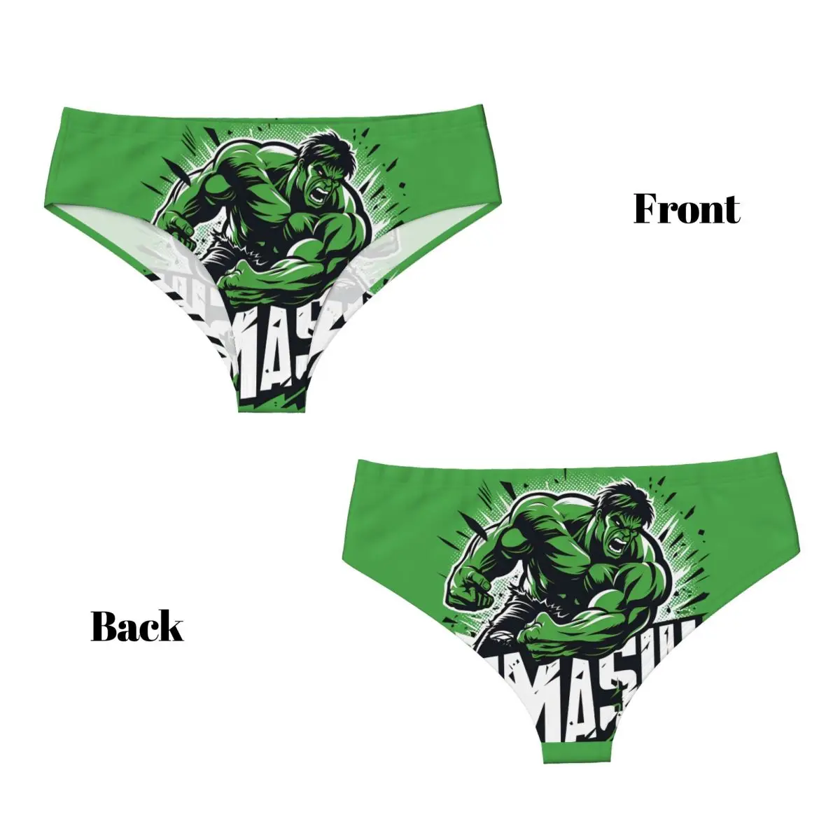 Biancheria intima calda comfort da donna con mutandine brevi personalizzate Hulk Green Anger Smash