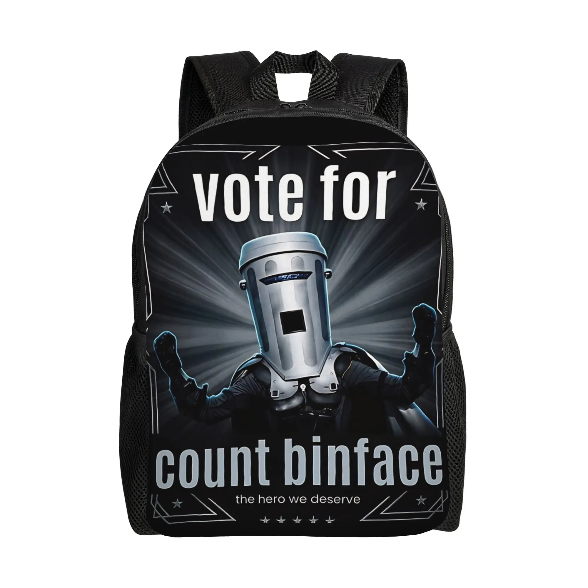 Vote for Count Binface 2026  UK Political Humour Backpack for Men Women Student Daypack  Laptop Computer Canvas Bags Sports