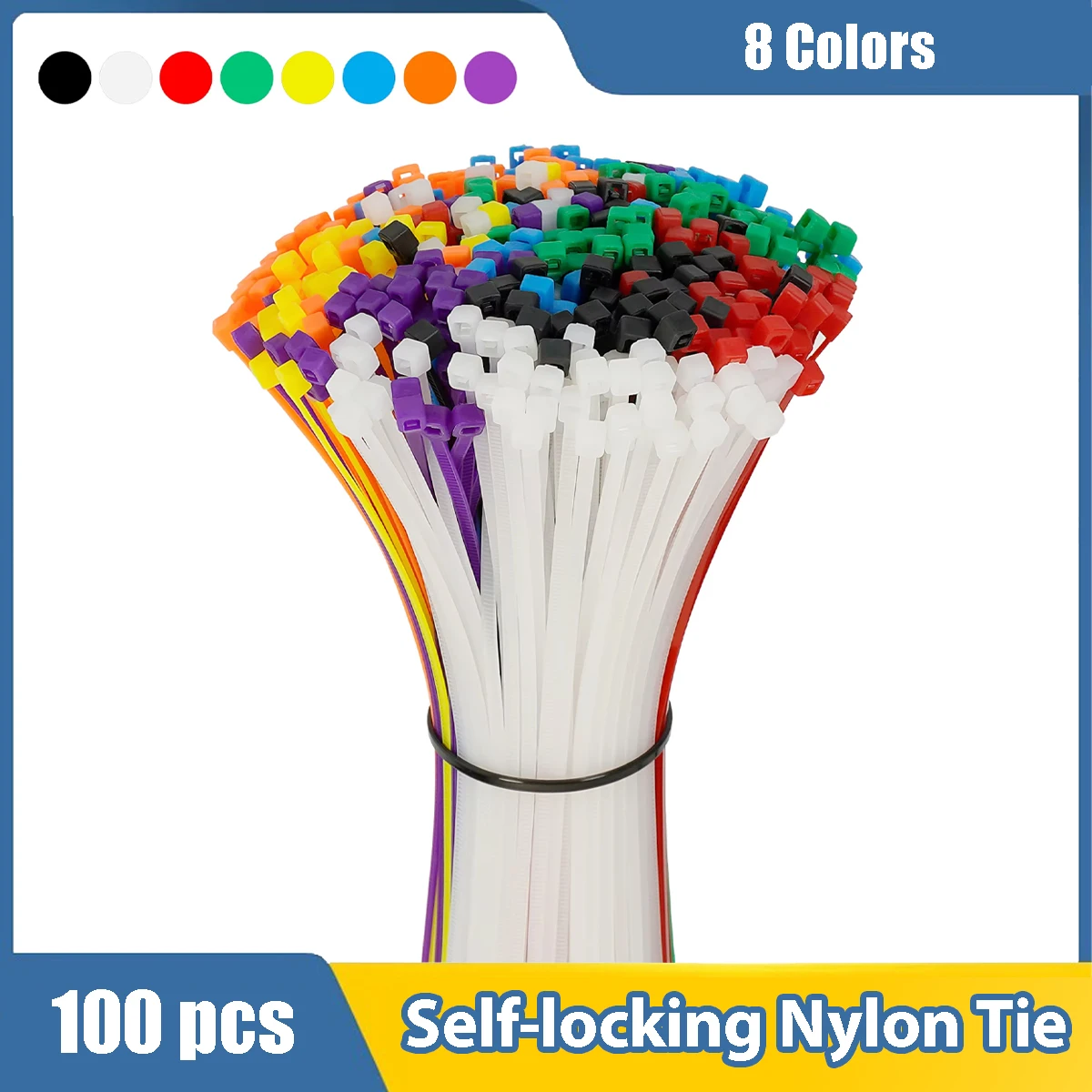 Self locking Plastic Nylon Tie Portable Gardening Strapping Zip Ties Plant Fixing Adjustable Fastening Strap Cable 3x200mm