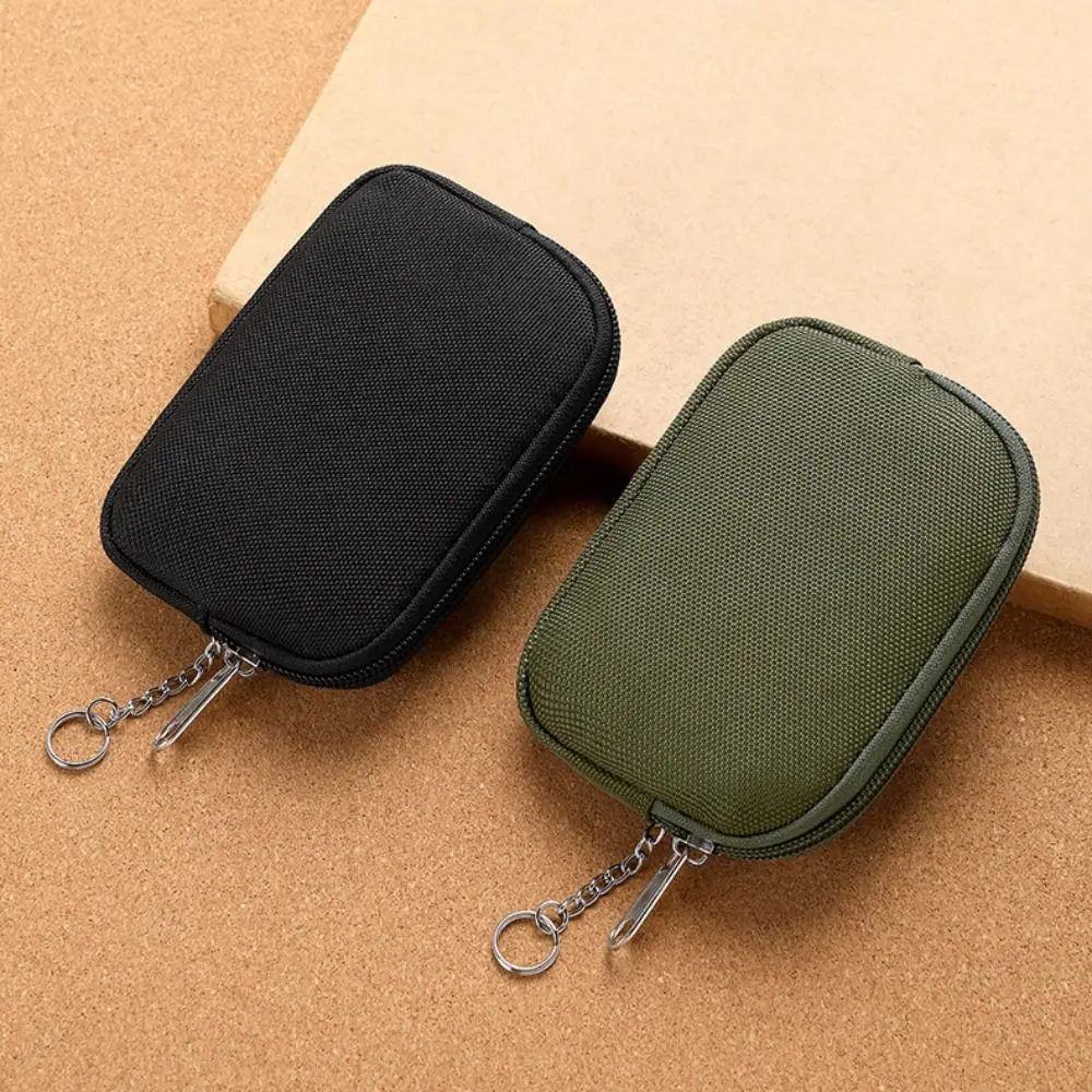 Practical Portable Coin Purse Card Holder Korean Style Card Pouch Zipper Pouch Oxford Cloth Men Wallet Male