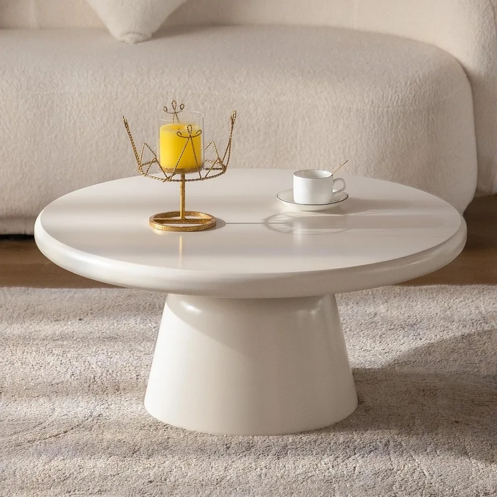 Table basse élégante avec finition élégante et base robuste, table centrale basse moderne pour espaces de vie rustiques