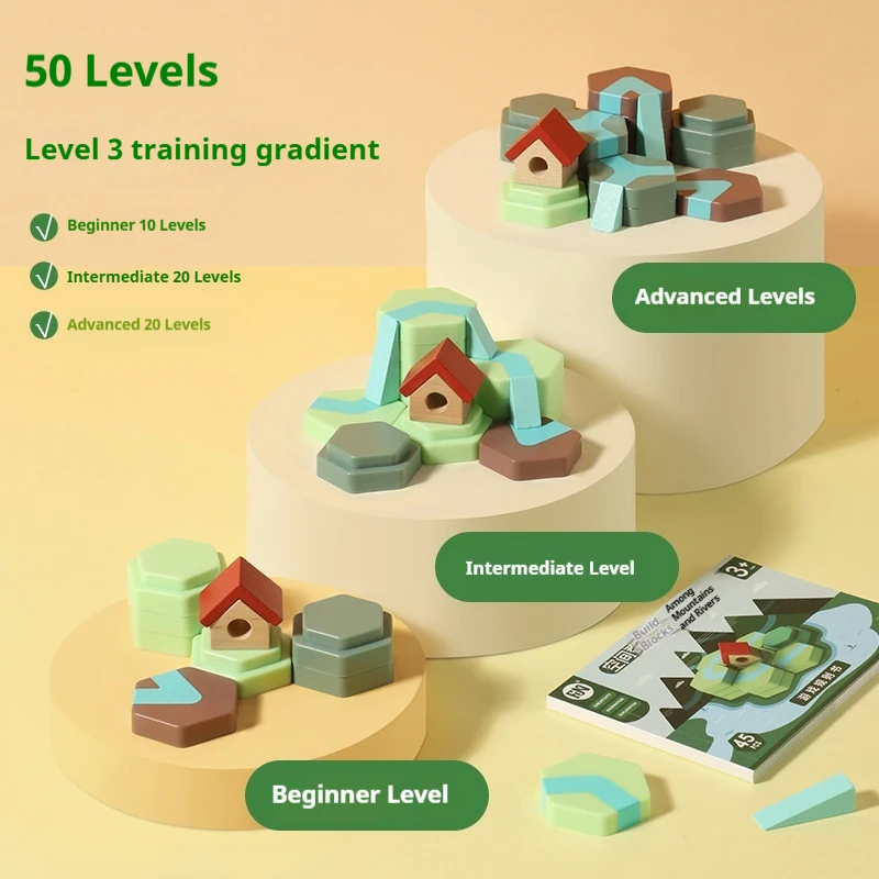 Houten Multi-Vorm STEM Blokken Grote Graan Set Gratis Bouw 3D Puzzel Stapelstenen Milieuvriendelijke Montessori Ruimtelijk Speelgoed Cadeau