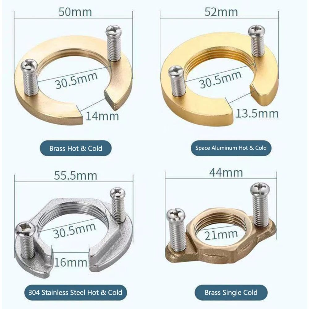 Zestaw do narzędzie do mocowania z ciepłą i zimną umywalką kuchenną do łazienki, zapobiegający poluzowaniu, nakrętka miedziana urządzenie do spryskiwacza z kółkiem