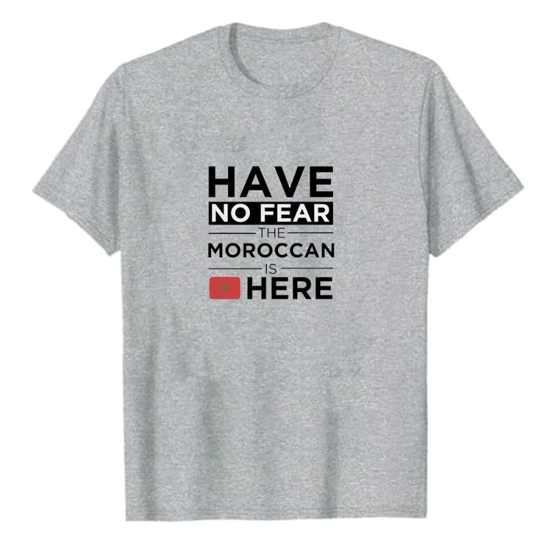 مضحك تي شيرت للرجال ليس لديهم خوف المغربي هنا طباعة بلايز خطابات الجرافيك تي شيرت ملابس حريمي Hipste القطن المحملة #6