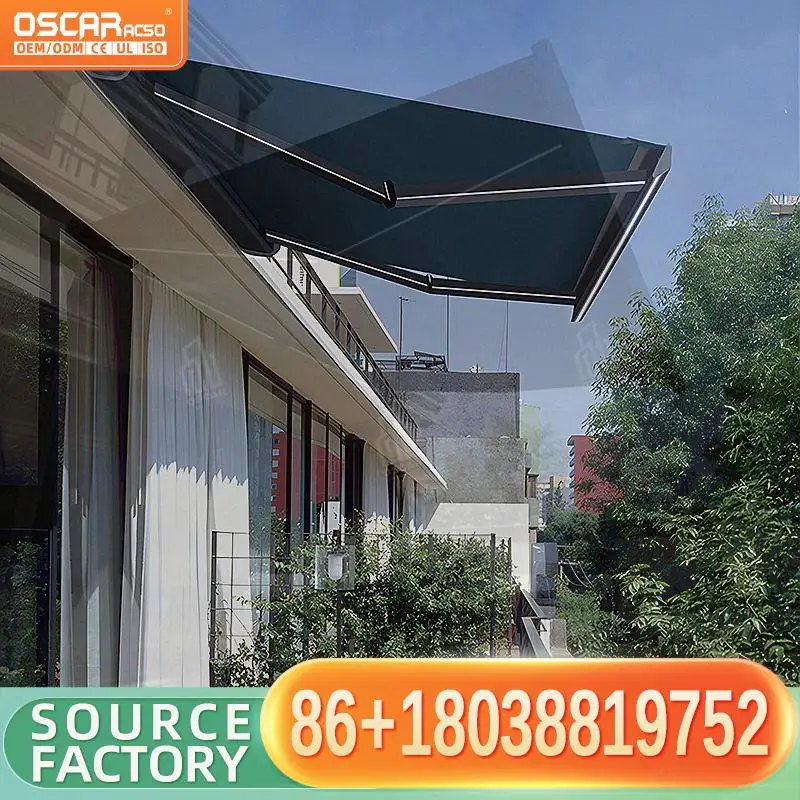 Motorized Retractable Aluminum Awnings for Outdoor Patio Balcony in Europe and America Full Cassette Rain Cover Retractable Awni