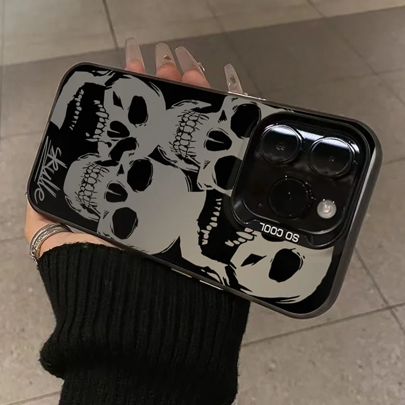 Case For Samsung Galaxy A55 Case A16 A54 A53 5G A34 A35 A33 S24 S23 S22 S21 S25 Ultra Plus FE Cover Four Skull Horror Halloween