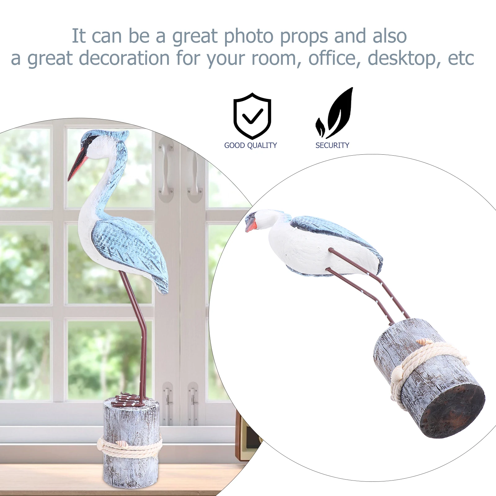 

Wooden Seagull Decoration Chic Nautical Ornament Home Bedroom Window Living Room Study Room Office Gift Decoration Accent