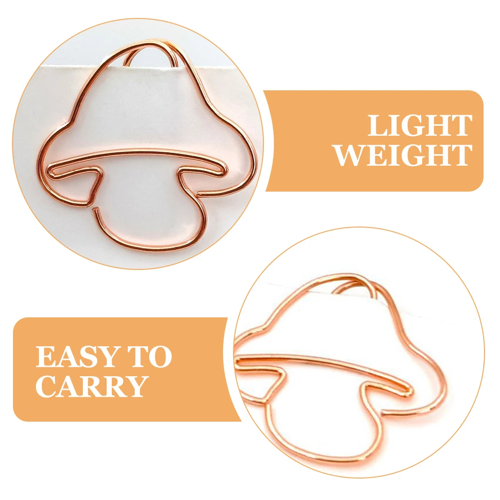 

20 Pcs Paper Clips Mini Mushroom Shaped Desk Accessories Cute Office Supplies Sturdy Long Service Life Practical