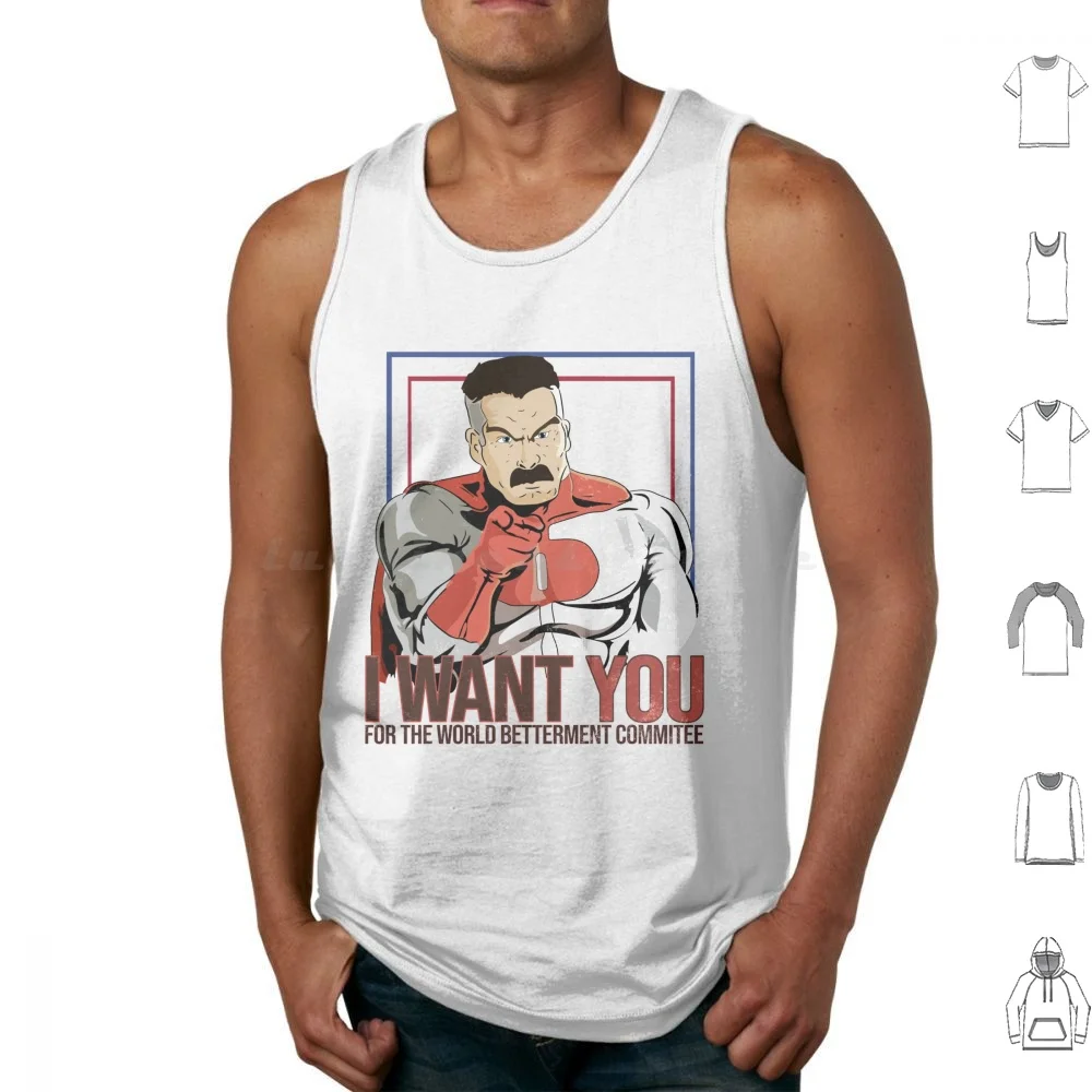 Omni Man Wants You! Tank Tops Vest Sleeveless Omni Man Invincibles Heroes Series Meme Think I Want You Atom Eve Boys Geek