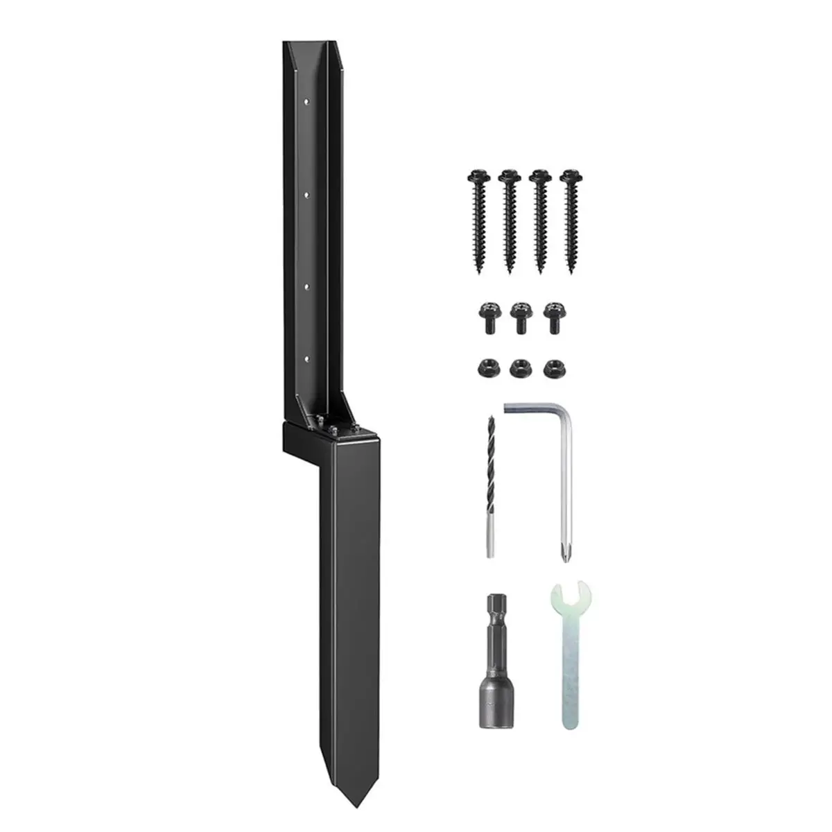 Fence Post Repair Kit, Heavy Duty Steel Fence Post Anchor Stakes,Thickened Rustproof Ground Spike for Fence Posts