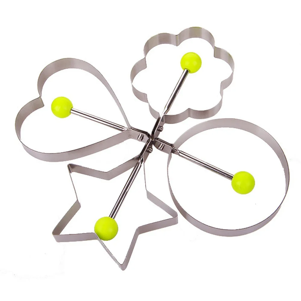 Кольца для яиц из нержавеющей стали, 5 шт., круглые антипригарные формы для омлета, формы для сковороды, кухонных инструментов, аксессуары для приготовления пищи на завтрак