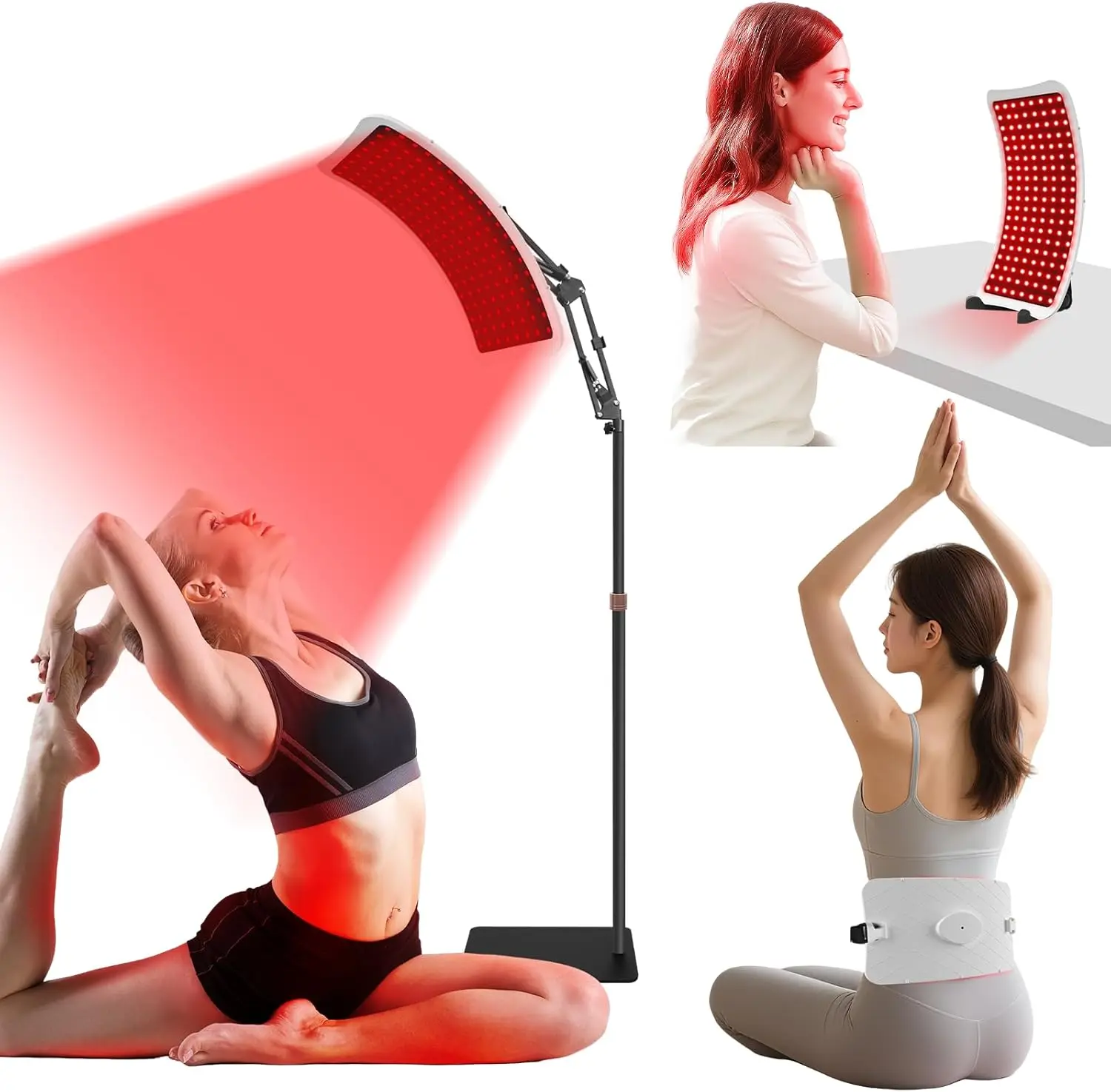 

Red & Infrared LED Therapy Lamp for Face Body 660nm 850nm with Stand