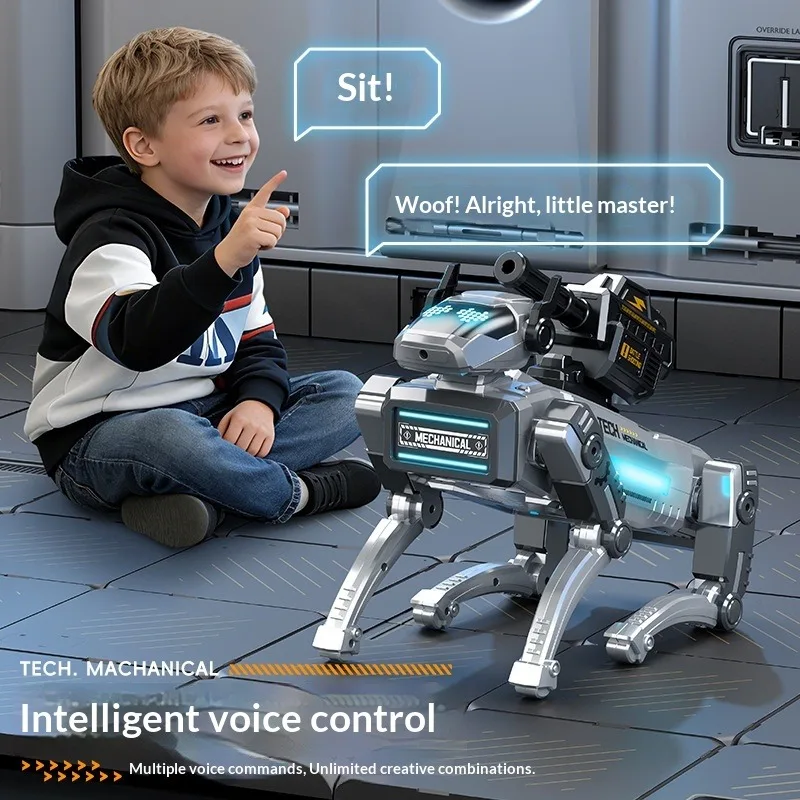 AI Robot Dog Voice Control Programmable Remote Control Toy Bluetooth WiFi APP Smart Pet Dog Educational Gift Kids Boys Girls
