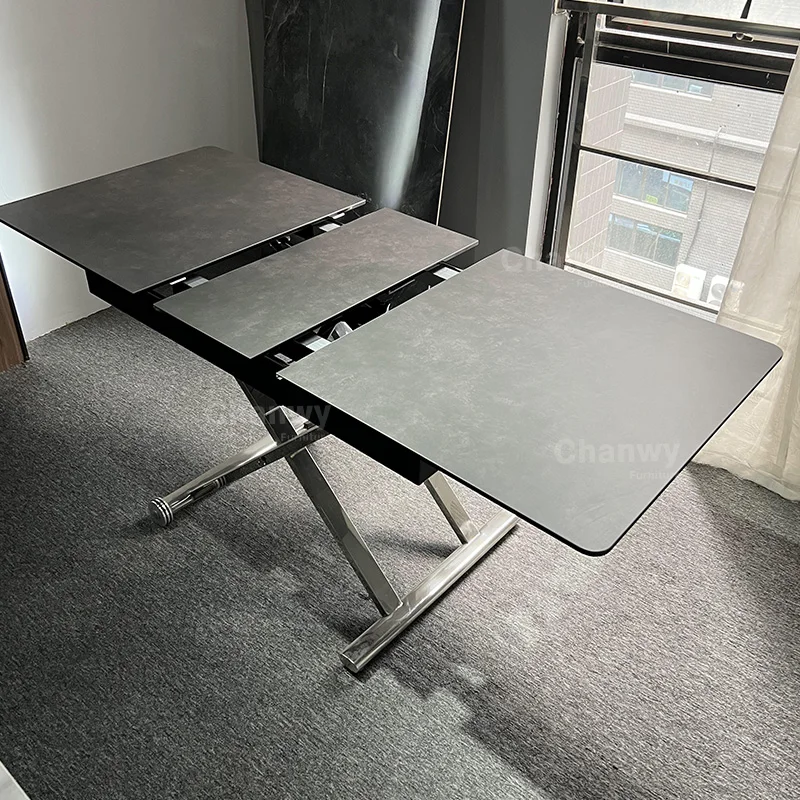 Comedor Modern Furniture Dining Extendable Table Sets Adjustable Table Foldable Sintered Stone Mechanism Dining Tables